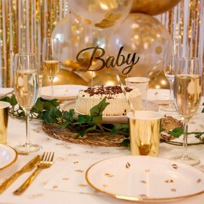 Guld Babyfdder - Tallerkner 23 cm. / 8 stk. 