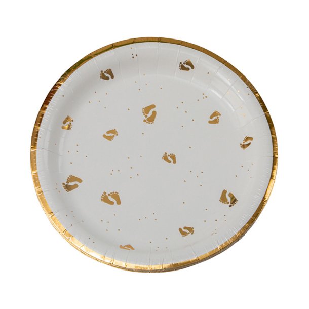 Guld Babyfdder - Tallerkner 23 cm. / 8 stk. 