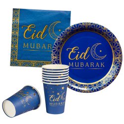 Eid Mubarak Papkrus - 250 ml / 8 stk. - Marine