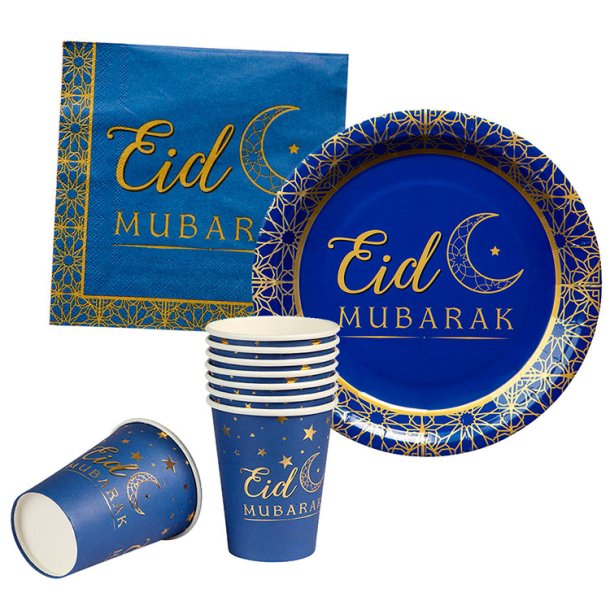 Eid Mubarak Papkrus - 250 ml / 8 stk. - Marine