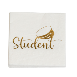Student Servietter Guld 33x33 Cm./16 Stk.