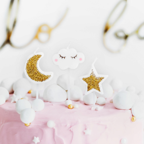 Kagelys m. Skyer og Stjerne/ 5 Stk. 