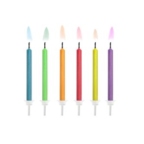 Kagelys Farvet Flamme/ 6 Stk. 