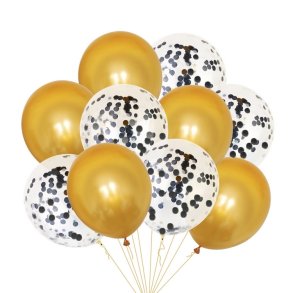 Latex Balloner 10 Stk./ Guld- Sort
