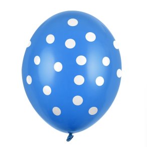 Latex Ballon Bl m. Hvid Dot 30 Cm./ 5 Stk.