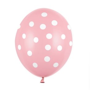 Latex Ballon Lyserd M. Hvid Dot 30 Cm./ 5 Stk.