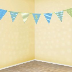 "1"  Vimpelbanner Bl/Grn