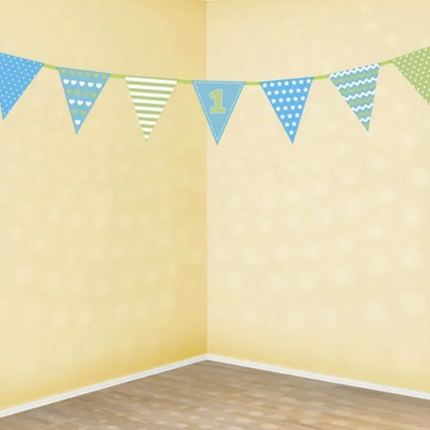 "1"  Vimpelbanner Bl/Grn