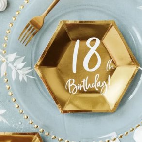 '18th Birthday' Tallerkener / 6 Stk. 