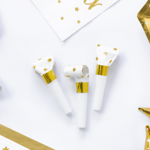 Rysler Hvid m. Guldstjerne/ 6 Stk.