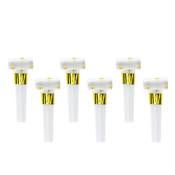 Rysler Hvid m. Guldstjerne/ 6 Stk.