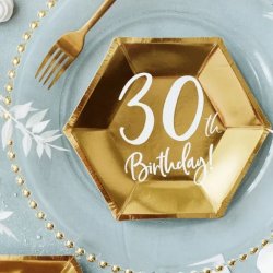 '30th Birthday' Tallerkener/ 6 Stk.