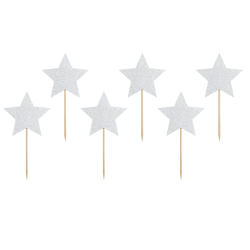 Slvstjerne Kagepinde/ 6 Stk.