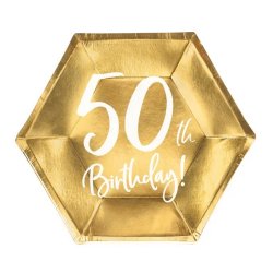 '50th Birthday' Tallerkener / 6 Stk.