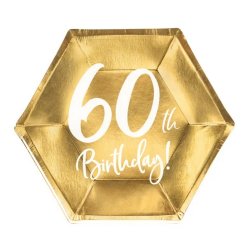 '60th Birthday' Tallerkener / 6 Stk.