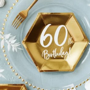 '60th Birthday' Tallerkener / 6 Stk.