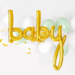 'Baby' Folieballon 73 x75 cm/ Guld