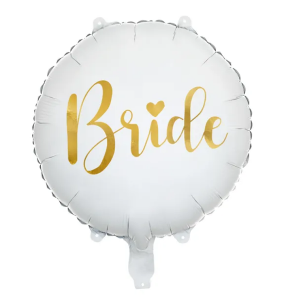 'Bride' Hvid Folieballon 35 Cm.