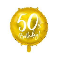 Folieballon "50Th." Guld 45 Cm.
