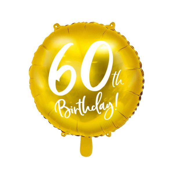 Folieballon "60Th." Guld 45 Cm.