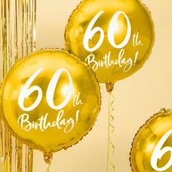 Folieballon "60Th." Guld 45 Cm.
