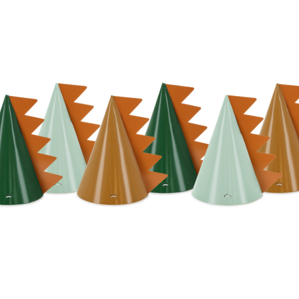 Partyhatte Dino/ 6 Stk. 