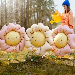 Folieballon Glad Blomst M. Ben 104 x 104 cm / Light Beige