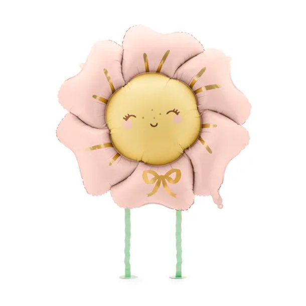 Folieballon Glad Blomst m. Ben 104 x 104 cm / Blush Pink