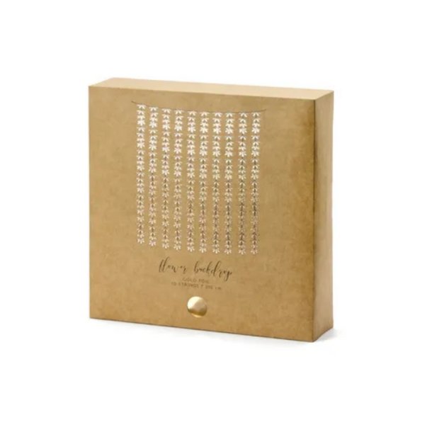 Blomster Gardin/Backdrop - Guld