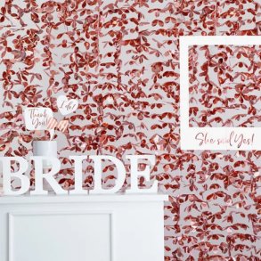 Blomster Gardin/Backdrop - Rosegold