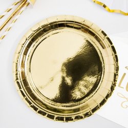 Guld Tallerkener 23 Cm./ 6 Stk.