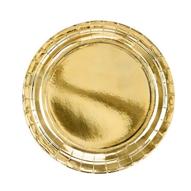 Guld Tallerkener 23 Cm./ 6 Stk.