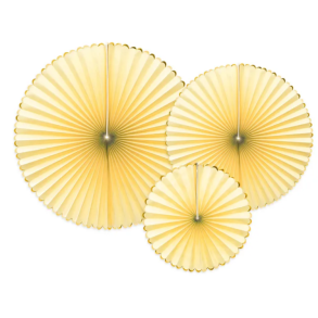 Rosetter/ 3 Stk. Gul M. Guldkant