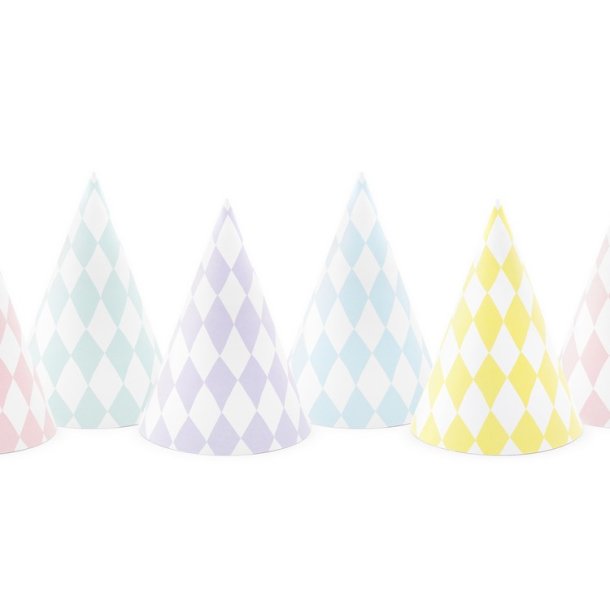 Partyhatte Pasteltern/ 6 Stk.