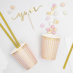 Rosa M. Guld Striber Papkrus / 6 Stk.