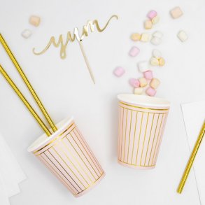 Rosa M. Guld Striber Papkrus / 6 Stk.