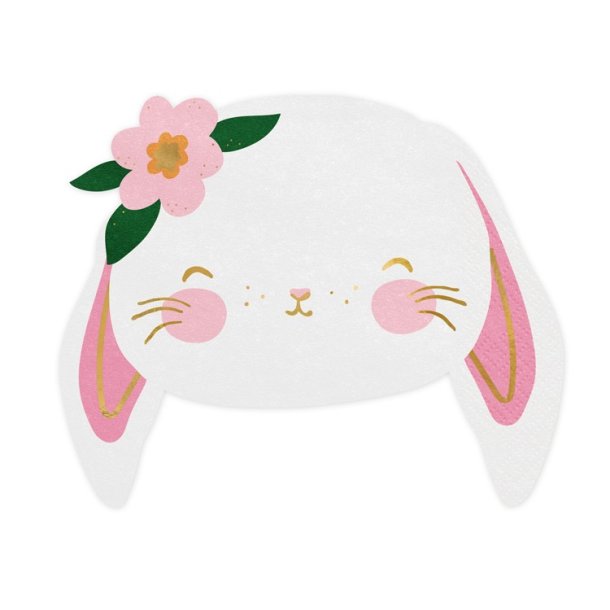 Kanin M. Blomst Servietter/ 20 Stk. 