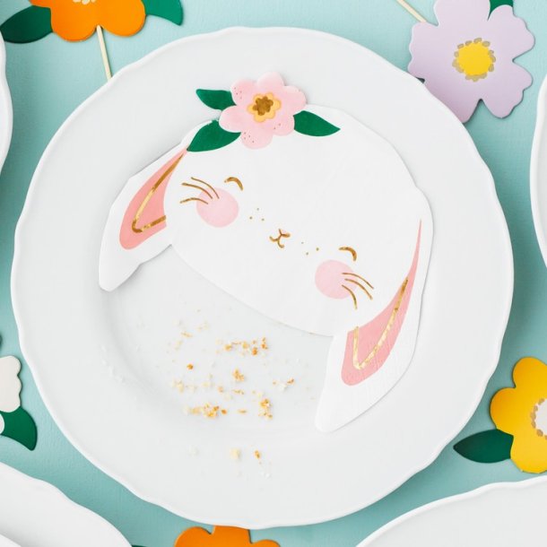 Kanin M. Blomst Servietter/ 20 Stk. 