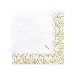 Servietter M. Kors - Guld/ 20 Stk. 