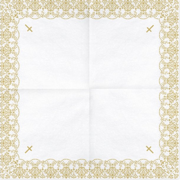 Servietter M. Kors - Guld/ 20 Stk. 