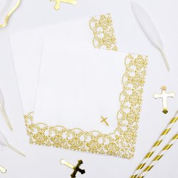 Servietter M. Kors - Guld/ 20 Stk. 