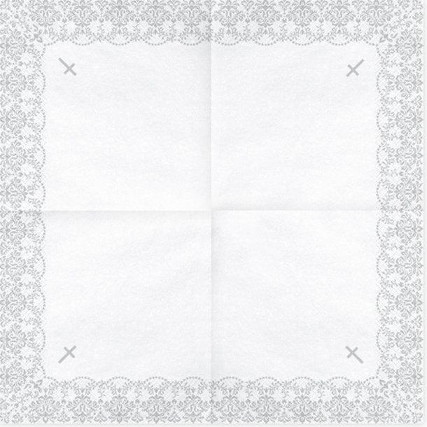 Servietter M. Kors- Slv/ 20 Stk. 