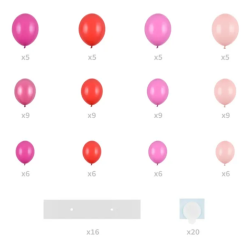 Ballonbue Hjerte Lyserd Mix