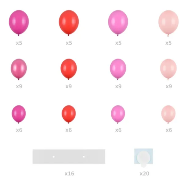 Ballonbue Hjerte Lyserd Mix