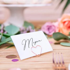 Bordkortholder Hjerte 10 stk./ Rosegold