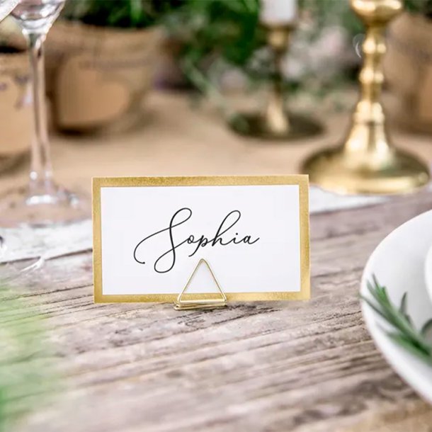 Bordkortholder Trekantet 10 stk./ Guld