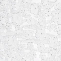 Bordlber Hvid Tyl med Blomster / 26 cm. x 5 m.