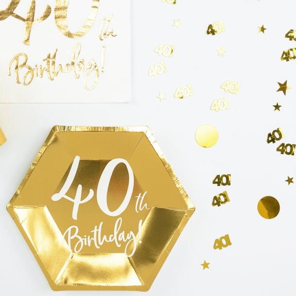 40 rs. Konfetti '40!' / Guld