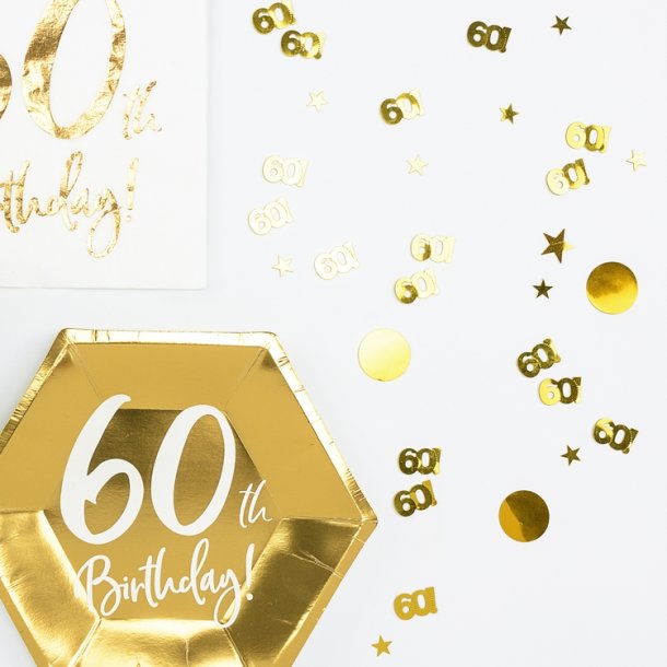 60 rs. Konfetti '60!' / Guld