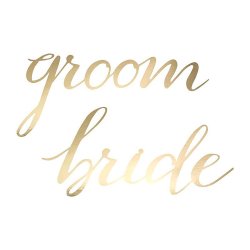  "Bride" &amp; "Groom" Skilte / Guld